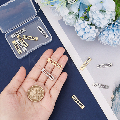 12Pcs 2 Colors 201 Stainless Steel Pendants STAS-UN0044-48-1