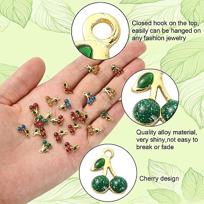 50Pcs Rack Plating Brass Enamel Pendants ENAM-CJ0004-04-1