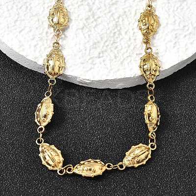 304 Stainless Steel Ladybug Link Chain Necklaces for Women Men NJEW-K249-21B-G-1