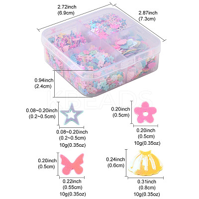 40G 4 Styles Plastic Cabochons RESI-FS0002-13-1