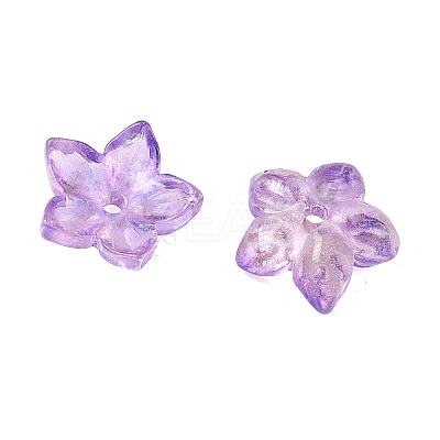 Two Tone Transparent Glass Bead Cap GLAA-H041-01A-1