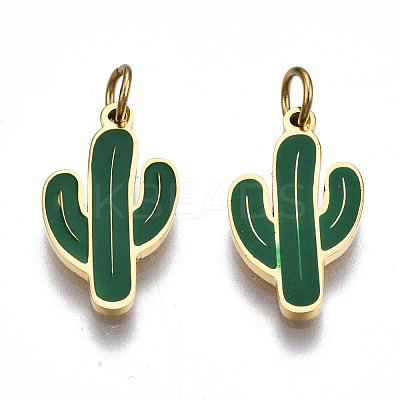 316 Surgical Stainless Steel Enamel Pendants X-STAS-S116-408G-1