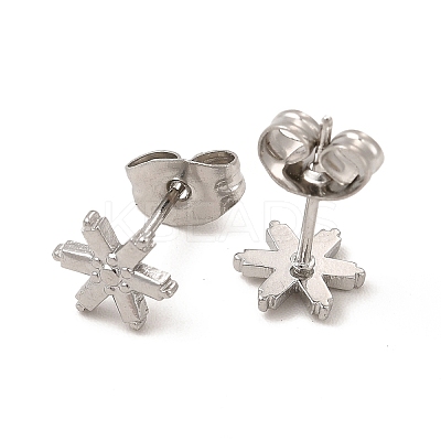Non-Tarnish 304 Stainless Steel Snowflake Stud Earrings for Women LS-EJEW-I281-34P-1