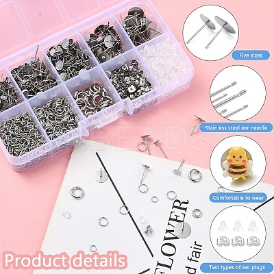 DIY 304 Stainless Steel Stud Earring Making Kits DIY-YW0010-50-1