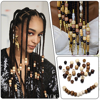 200Pcs 4 Colors Dyed Natural Maple Wood Beads WOOD-PA0001-02-1