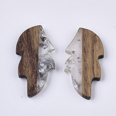 Transparent Resin & Wood Cabochons LS-RESI-Q210-015A-A02-1