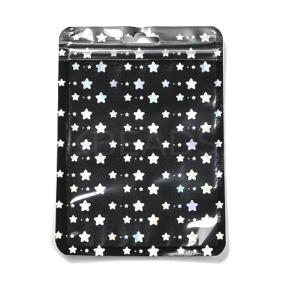Rectangle Glitter Holographic Plastic Yin-yang Zip Top Gift Bags OPP-E004-01B-A01-1