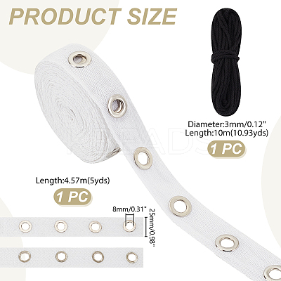5 Yards Cotton Ribbons with Eyelet Rings OCOR-GA0001-77C-1