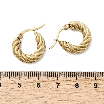 304 Stainless Steel Twist Ring Hoop Earrings EJEW-Z146-01G-01-1