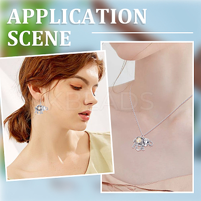 DIY Blank Dome Elephant Pendant Making Kit DIY-SC0022-08-1