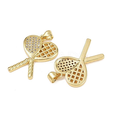Brass Micro Pave Cubic Zirconia Pendants KK-S526-10G-B-1