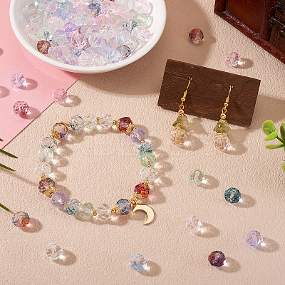 90Pcs 9 Colors Baking Paint Transparent Glass Beads GLAA-TA0003-33-1