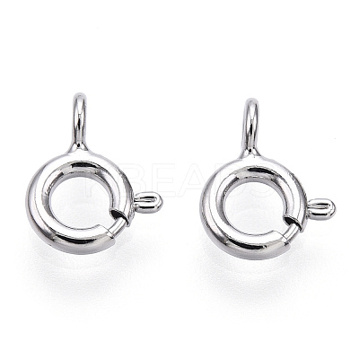 Rhodium Plated 925 Sterling Silver Spring Ring Clasps LS-STER-T004-81A-P-1