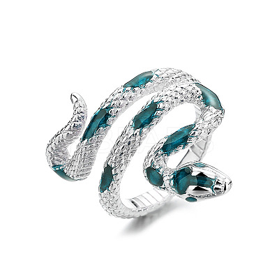 Snake Brass Finger Rings LS-BOHO-PW0001-015C-1