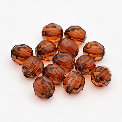 Faceted Transparent Acrylic Round Beads DB8MMC07-1