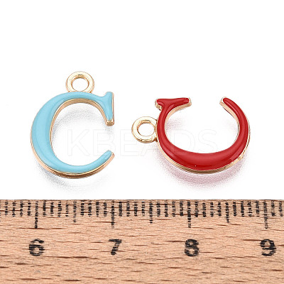 Rack Plating Alloy Enamel Pendants ENAM-T024-53C-G-1