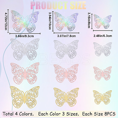 8 Sets 4 Colors PET Mirror Wall Stickers DIY-CP0009-15B-1