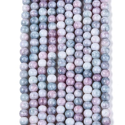 Ombre Effect Opaque Crackle Glass Beads Strands GLAA-Q106-01A-A02-1