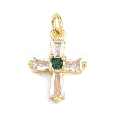 Brass Micro Pave Cubic Zirconia Pendants KK-H273-51G-02-1