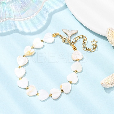 Shell Pearl Beaded Bracelets for Women BJEW-JB12424-1