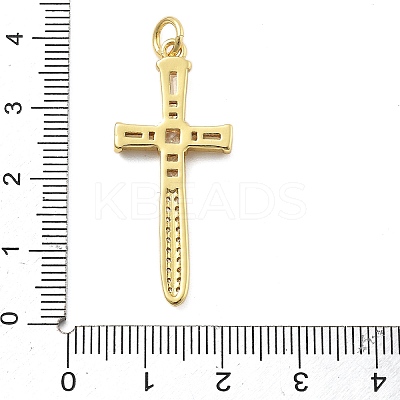 Real 18K Gold Plated Brass Micro Pave Cubic Zirconia Pendants KK-L209-101G-01-1