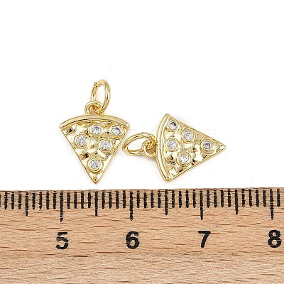 Brass Micro Pave Clear Cubic Zirconia Charms KK-A269-35G-1