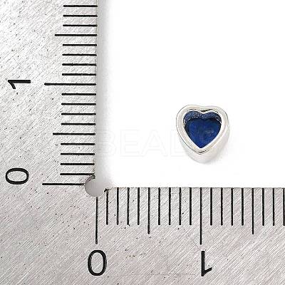 925 Sterling Silver Cubic Zirconia Heart Beads STER-F060-03S-02-1