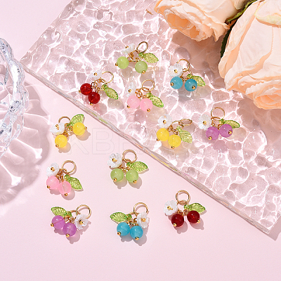 10Pcs Glass Pendants PALLOY-YW00093-01-1