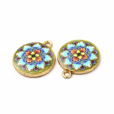 Alloy Printed Pendants PALLOY-D581-03-1