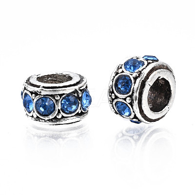Alloy Rhinestone European Beads MPDL-Q212-001B-RS-1