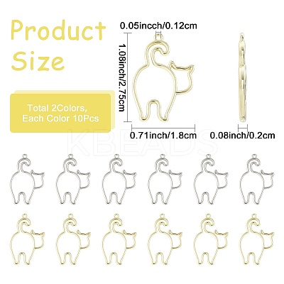 20Pcs 2 Colors Alloy Open Back Bezel Pendants FIND-FS0005-14-1