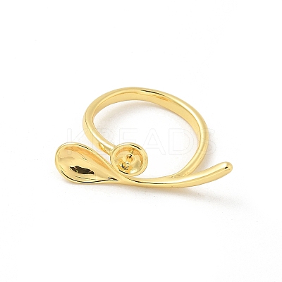 Brass Cup Peg Open Cuff Ring Settings KK-G518-10G-02-1