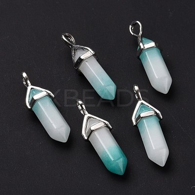 Natural White Jade Pointed Pendants G-K329-31P-1