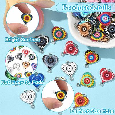 44Pcs 22 Colors Alloy Enamel Connector Charms ENAM-CJ0006-64-1