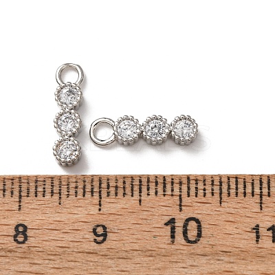Brass Micro Pave Clear Cubic Zirconia Charms KK-C253-02B-P-1