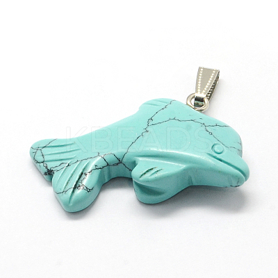 Dolphin Natural & Synthetic Mixed Stone Pendants G-Q449-01-1