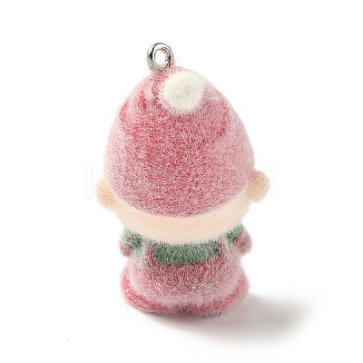 Christmas Flocky Opaque Resin Pendants LS-FIND-A058-01A-1
