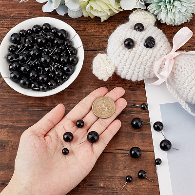 200Pcs 4 Styles Round Plastic Needle Felting Eyes DOLL-PH0001-47-1