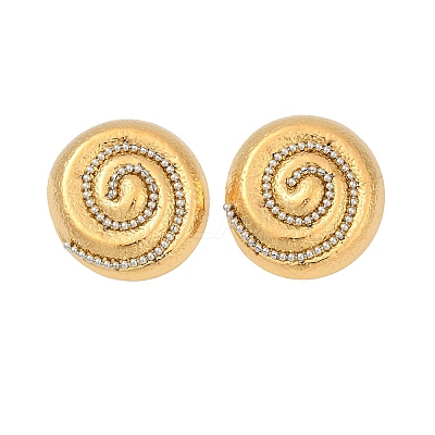 304 Stainless Steel Vortex Spiral Stud Earrings EJEW-C143-02G-1
