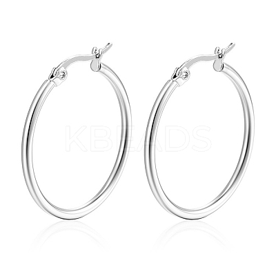 Non-Tarnish 304 Stainless Steel Hoop Earrings PW-WG89744-13-1