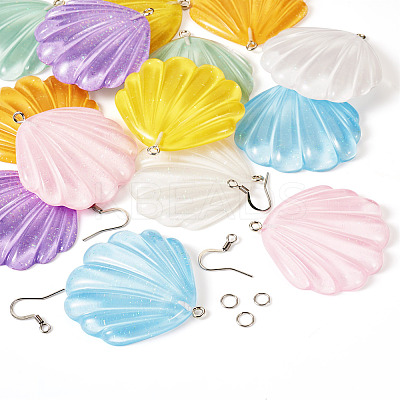 DIY Resin Shell Shape Earring Kits DIY-TA0011-06-1