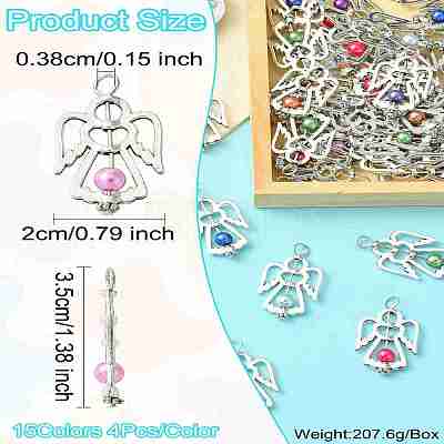 60Pcs 15 Colors Acrylic Pendants PALLOY-CJ00097-1