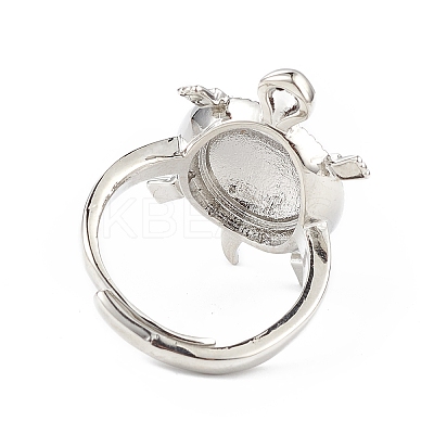 Cubic Zirconia Tortoise Adjustable Ring RJEW-L100-022P-1