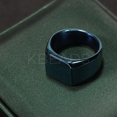 Square 304 Stainless Steel Finger Rings WGB1DFB-01-1