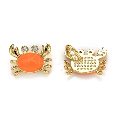 Real 18K Gold Plated Brass Micro Pave Clear Cubic Zirconia Charms ZIRC-L100-020-G-1