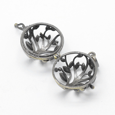 Brass Rack Plating Cage Pendants LS-KK-F722-43AB-RS-1