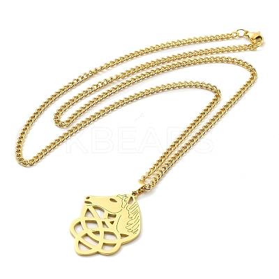 304 Stainless Steel Pendant Necklaces LS-NJEW-D063-04G-1