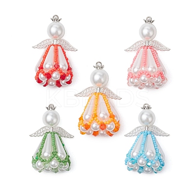 Beaded Angel Charms PALLOY-MZ00435-1