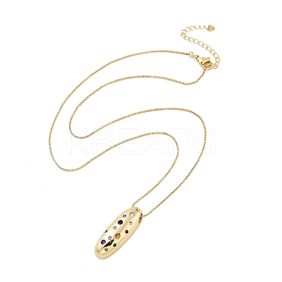 Brass Micro Pave Cubic Zirconia Letter Pendant Necklaces LS-KK-Z069-01G-I-1