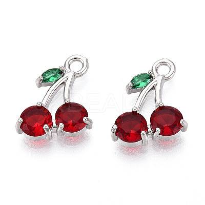 Brass Micro Pave Cubic Zirconia Pendants KK-T074-70P-02-1